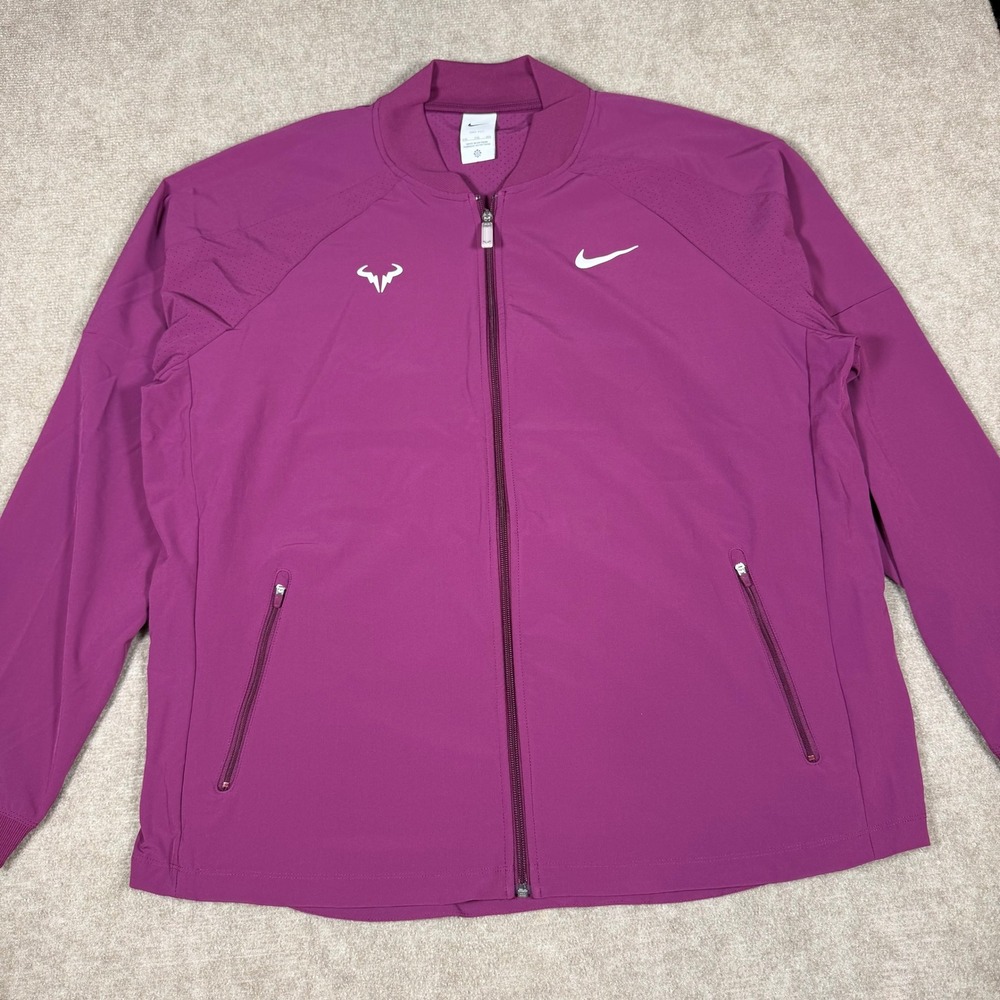 Nike Court Dri-FIT Rafa Tennis Jacket Mens Size XXL Sangria Purple DV2885-611